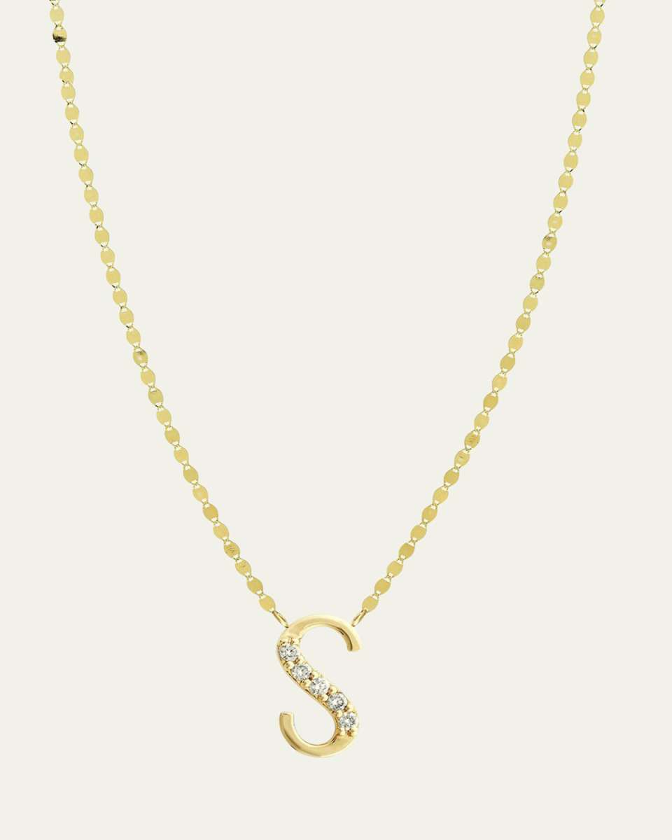 14K Gold Get Personal Initial Pendant Necklace with Diamonds